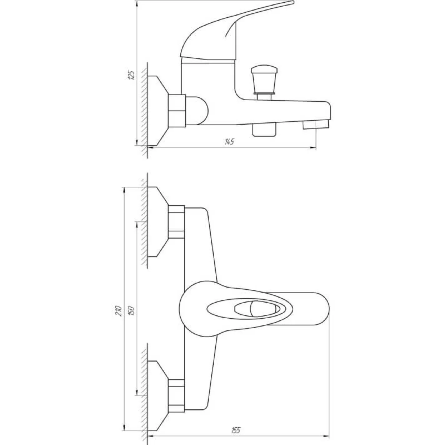 Змішувач для ванни Globus Lux Sena GLS-102 - Фото 1